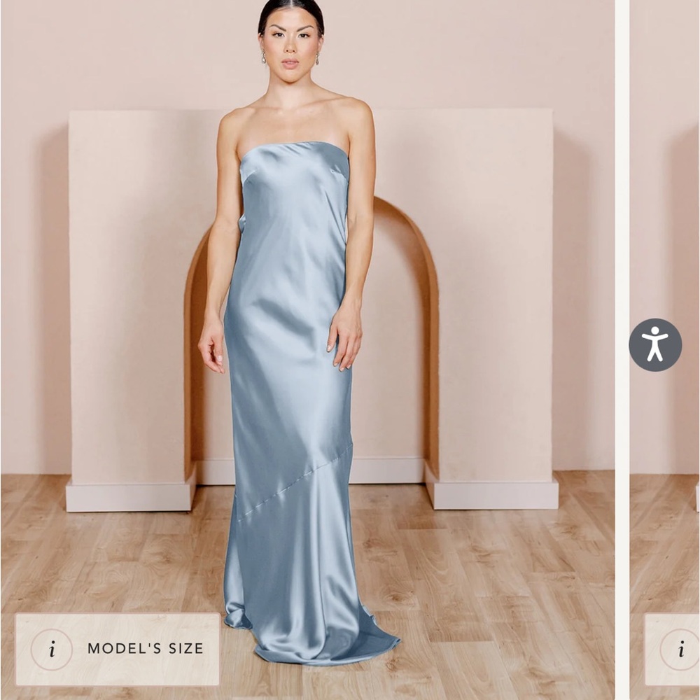 Revelry French Blue Leo Satin Dress